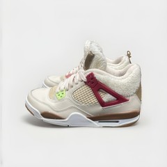 Jordan 4 Retro Where the Wild Things Are Unisex Sneakers 7Y Beige Brown Clean