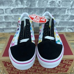 Vans Old Skool Rainbow Checkerboard Black Multicolor Little Kids Size 11.5 K New