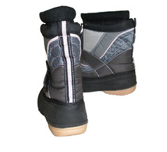 BUSTER BROWN CHILL CHASERS GRAY BLCK PINK RAIN SNOW DUCK STYLE BOOTS / LINERS 10