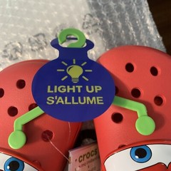 Lightning McQueen Light Up Crocs Kids SZ J1 209381-610 BRAND NEW Rouge Red