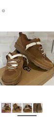 UGG Brown Low Top Athletic Sneakers Lace Up Suede Mesh Upper Rubber Outsole
