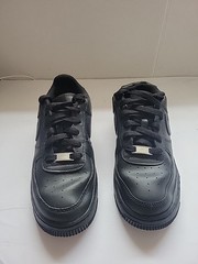 Nike Air Force 1 Black Leather Unisex Kids Sneaker 6.5 Y