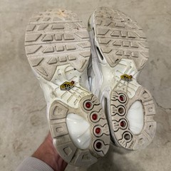 Nike Youth Size 4 Air Max Plus White Sneakers CW7044 100 *DISTRESSED*