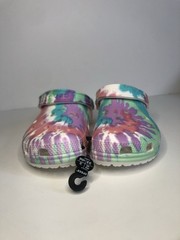 Crocs Multicolor Tie Dye Unisex Clog Shoes Synthetic US Size Men’s 6, Women’s 8.