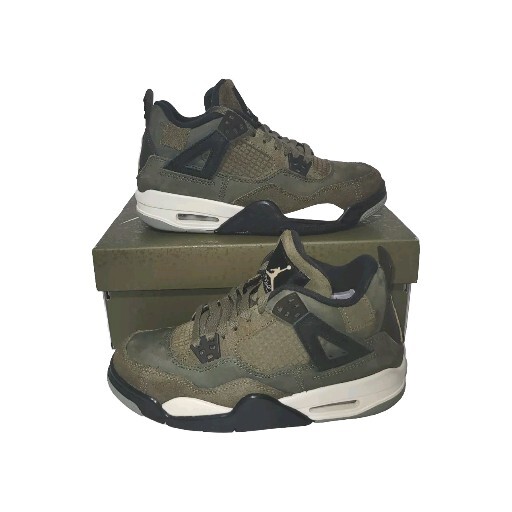 Nike Air Jordan 4 Retro Craft Medium Olive Pale Vanilla US 5Y Fb9928 200 With Bx