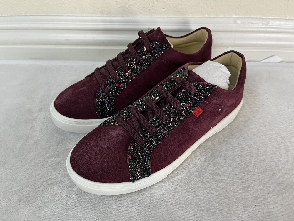 Marc Joseph Youth Kids Metropolitan Suede lace Up Sneakers Red US SIZE 5