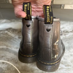 Dr. Martens Boots Big Kids Size 3 Black Patent Leather Lace-Up Combat Zipper