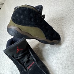 Air Jordan 13 Retro TD Dark Olive Green Black Sz 8C Toddler Suede Olives OG SS