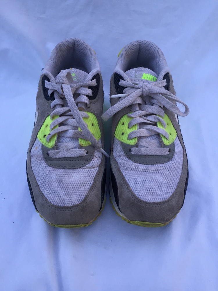 NIKE AIR MAX 90 (GS) NAVY WHITE GRAY YELLOW YOUTH SIZE 6Y 307793-046