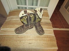 Mexico Brown Square Toe Western Cowboy Boots Brown Kids sz 12 Mex 19