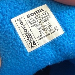NEW Sorel Whitney II Short Lace YOUTH 6 Waterproof Boots 38 JET SEA SALT