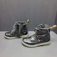 Dr. Martens 1460J Gloss Black Combat Boots Youth US 2 UK 1 Side Zipper