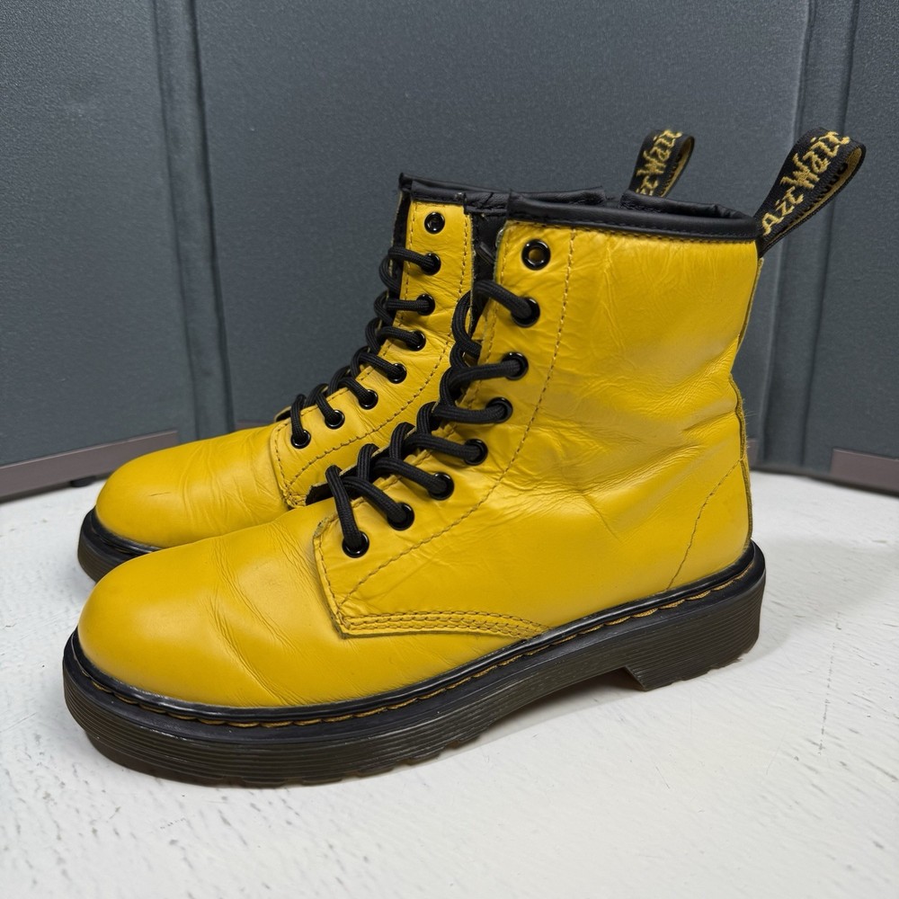 Dr. Martens Docs Kids Youth Size 2 Air Wair 1460J Yellow Combat Boots US