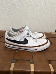 Nike Court Legacy Low White Desert Ochre Little Kids Shoe Size 1.5 Youth