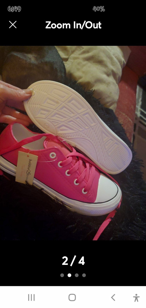 Bobbie Brooks Unisex Kids Pink/White Canvas Low Top Lace-Up Sneakers Size 8
