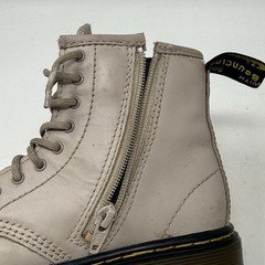 Dr Martens 1460 Combat Boots Toddlers Kids Girls Size 10 Beige Brown Side Zip