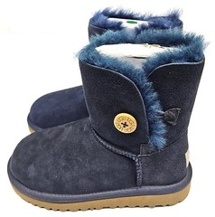 UGG Bailey Button Boots Pre School Size 13 Suede Sheepskin Warm Winter PS Shoes