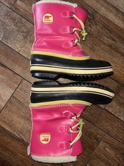 Sorel Boots Pac TP Leather Waterproof Winter Snow Magenta Youth Size 6
