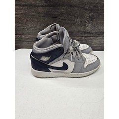 Nike Air Jordan 1 Mid White Wolf Grey Midnight Navy DQ8423-104 Kids Size 7Y