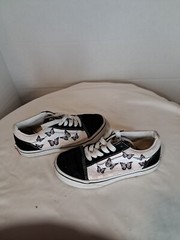 Size 1 (PS) – VANS Old Skool Low Top Butterfly Print Pink Gray Checkers