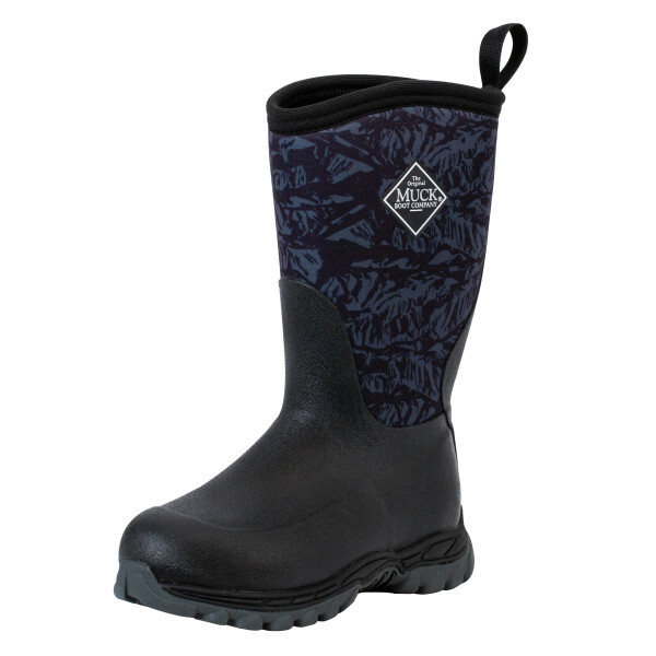Muck Kid’s Rugged II Boot – Black/Mountain Terrain Print