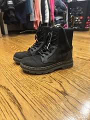 Dr. Martens Combs J KIDS Size 11 Us 28 Eu Black Tough Poly Combat Ankle Boots