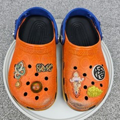Crocs Dragon Ball Z Shoes Kids J 2 Classic Clog Closed Toe Comfort Orange