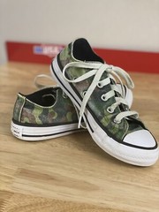 Converse Green Camo Print Canvas Low Top Sneakers Junior Youth 12