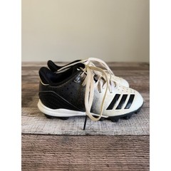 Adidas Kids White and Black T-ball/Baseball/Softball Cleats Size 11K
