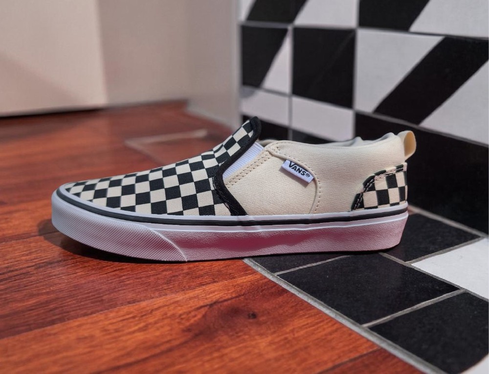 Vans – Asher – Checkerboard – Slip On – Sneakers – ( Size 7y ) Youth Kids