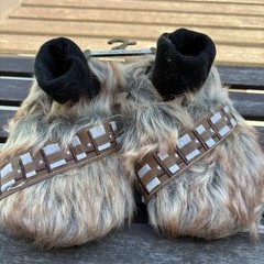 NWT Disney Star Wars Slippers Chewbacca TODDLER / KIDS Brown Faux Fur Sz M 7-8