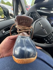 Sperry Saltwater Duck Boots Navy Blue and Brown Waterproof Kids Size 6M