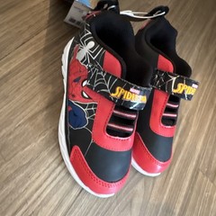 Marvel Spider-Man Kids Size 10 Hook & Loop Low Top Sneakers Black/Red/White