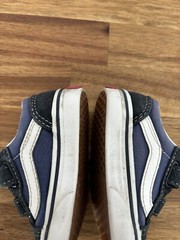 Vans Old Skool Sneakers V Double Strap Black Blue Toddler Baby Size 5. FAIR READ