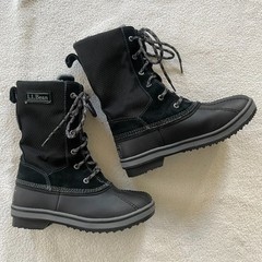 LL Bean Youth Boots Insulated 200g Waterproof Tek 2.5 Laceup Size 3 Black Duck