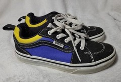 VANS Filmore Color Rally Block Black/White Size 2 Youth Yellow/Red/Blue Accents