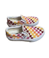 VANS Slip-On Checkerboard Multicolor Canvas Sneakers Kids US 12 Skate Shoes