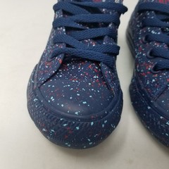 Converse Ox Splatter Junior Sz 12 Chuck Taylor Casual Sneaker Low Top Paint Blue