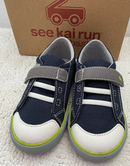 See Kai Run Alex Navy Canvas Hook & Loop Sneaker Unisex Toddler KSN400U230 Sz 9