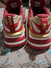 Puma RS-Fast Jr „Glitz“ Sneakers White Red Gold 384747-01 Big Kids Size 7C