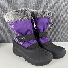 Kamik Snowtale Kids Purple Snowflake Waterproof Winter Boots Size 4 NF4374N SU