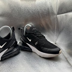 Size 4.5Y (GS) Nike Air Max 270 Low Triple Black Kids Sneaker Shoes 943345-001