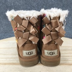 Ugg Boots Children 13 Brown Bailey Bow Shearling Style Suede Winter Butterfly