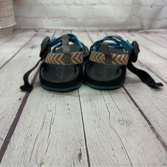 chaco Black Strappy Sandals Adjustable Straps kids sz 1 UNISEX bright stripe