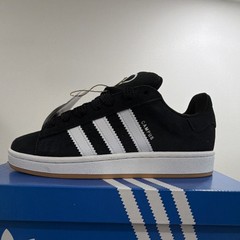adidas Campus 00s J Unisex Athletic Sneaker US 6.5Y/8W Black/White Suede HQ6638