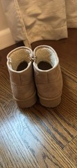First Steps Kids Tan Suede Ankle Bootie Zip Lined Round Toe US 11