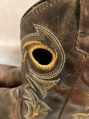 DAN POST Cowboy Buckaroo Square Toe Boots Size Youth 3.5 D Brown Leather Western