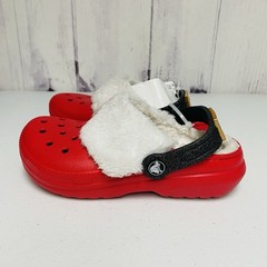 Crocs Classic Lined Santa Clogs Size J1 Christmas Holiday Slip On Toddler