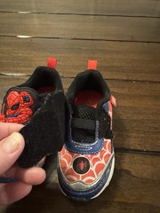 Marvel Spider-Man Hook & Loop Kids Sneakers Size 7 Red Blue Black