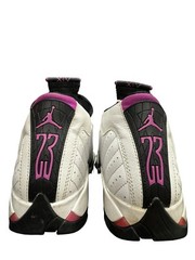 Air Jordan 14 Retro GG “Fuchsia Blast Black Toe” 654969-119 Girls Size 6.5Y*